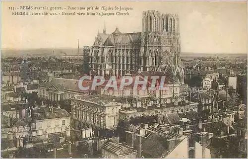 Cartes postales Reims Avant la Guerrre Panorama pris de L'Eglise St Jacques