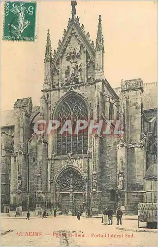 Cartes postales Reims Eglise St Remi Portail Lateral sud