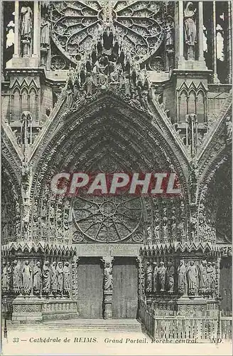 Ansichtskarte AK Cathedrale de Reims Grand Portail Porche Central