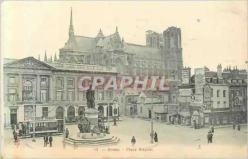 Cartes postales Reims Place Royale Tramway
