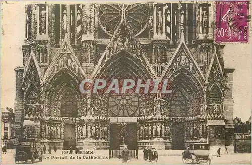 Ansichtskarte AK Reims Le Portail de la Cathedrale