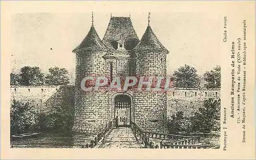 Cartes postales Anciens Remparts de Reims Ancienne Porte de Veste (XIVe Siecle)