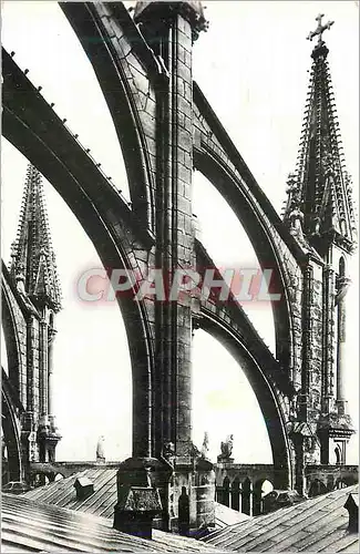 Moderne Karte Cathedrale de Reims Abside Arcs Boutants