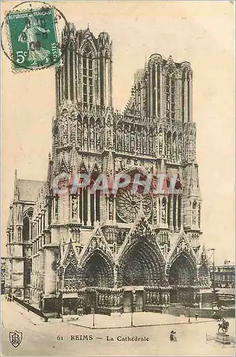 Cartes postales Reims La Cathedrale