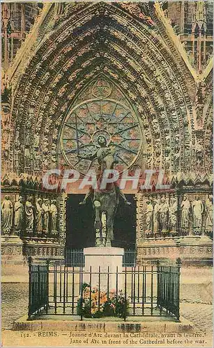 Cartes postales Reims Jean d'Arc devant la Cathedrale avant la Guerre