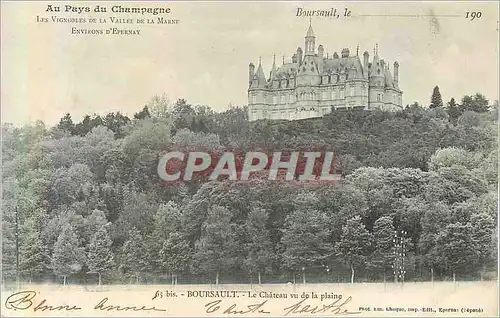 Ansichtskarte AK Boursault au Pays du Champagne Environs d'Epernay Le Chateau vu de la Plaine (carte 1900)
