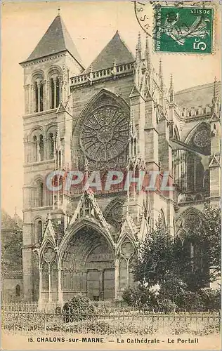 Ansichtskarte AK Chalons sur Marne La Cathedrale Le Portail