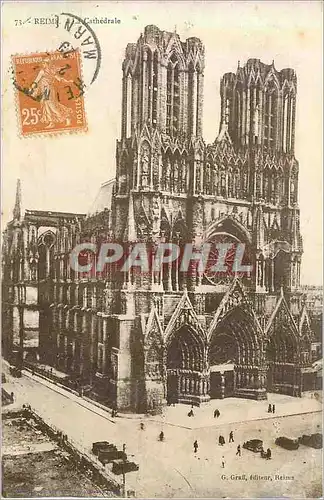 Cartes postales Reims La Cathedrale