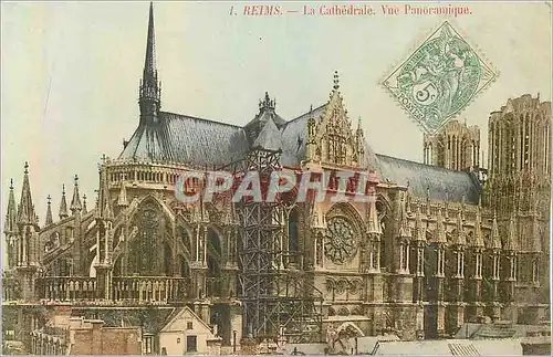 Ansichtskarte AK Reims La Cathedrale Vue Panoramique