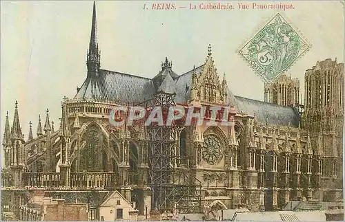 Cartes postales Reims La Cathedrale Vue Panoramique