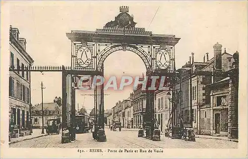 Ansichtskarte AK Reims Porte de Paris et Rue de Vesie