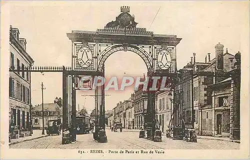 Cartes postales Reims Porte de Paris et Rue de Vesie