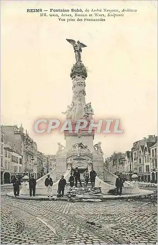 Ansichtskarte AK Reims Fontaine Sube de Andre Narjoux Architecte Vue prise des Promenades