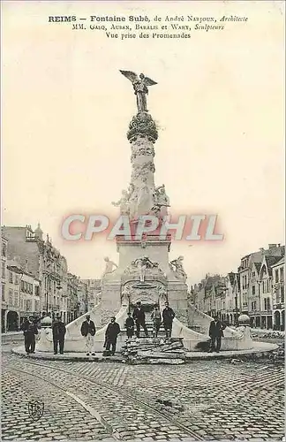 Cartes postales Reims Fontaine Sube de Andre Narjoux Architecte Vue prise des Promenades