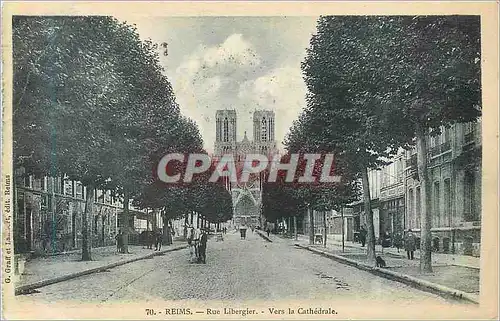 Ansichtskarte AK Reims Rue Libergier Vers la Cathedrale