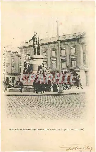 Cartes postales Reims Statue de Louis XV (Place Royale Actuelle)