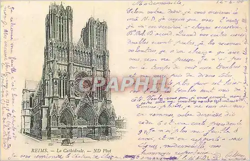 Ansichtskarte AK Reims La Cathedrale (carte 1900)