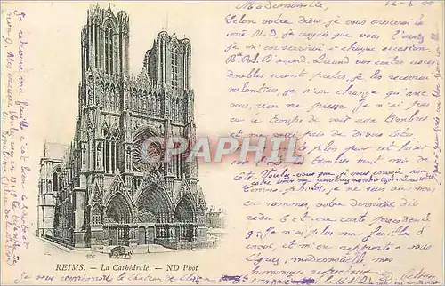 Cartes postales Reims La Cathedrale (carte 1900)