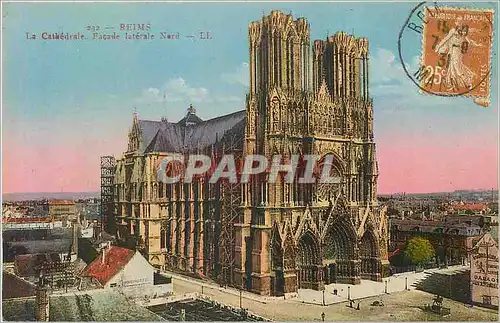 Ansichtskarte AK Reims La Cathedrale Facade Laterale Nord