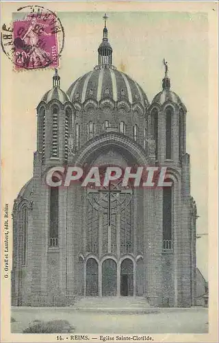 Cartes postales Reims Eglise Sainte Clotilde