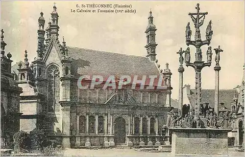 Cartes postales 6 st thegonnec (finistere) le calvaire et l ossuaire (xvi siecle)