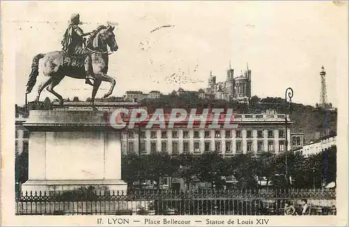 Cartes postales 17 lyon place bellecour statue de louis xiv