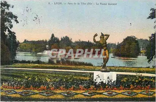 Cartes postales 8 lyon parc de la tete d or le faune dansant