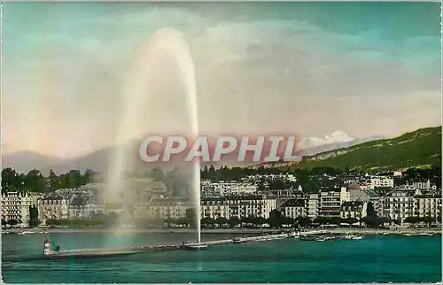 Cartes postales moderne Geneve le jet d eau(120 m) et le mont blanc