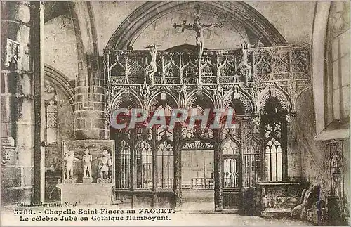 Cartes postales 5733 chapelle saint fiacre au faouet le celebre jube en gothique flamboyant
