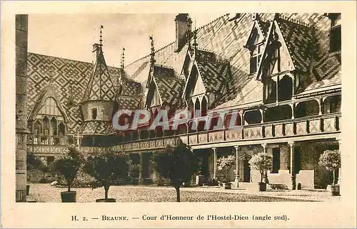 Cartes postales Beaune cour d honneur de l hostel dieu (angle sud)