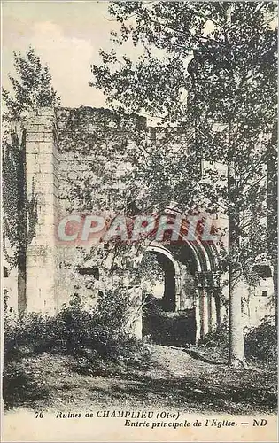 Cartes postales 76 ruines de champlieu (oise) entree principale de l eglise