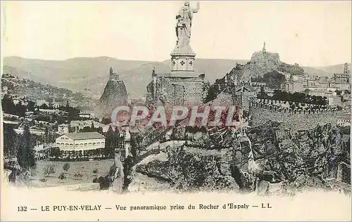 Cartes postales 132 le puy en velay vue panoramique prise du rocher d espaly