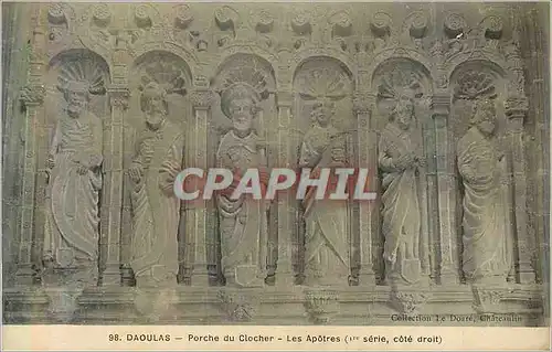 Cartes postales 98 daoulas porche du clocher les apotres (1er serie cote droit)