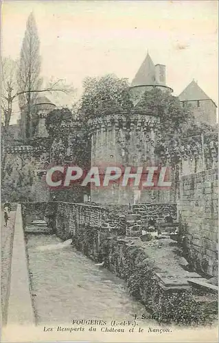Cartes postales Fougeres (i et v) les remparts du chateau et le nancons
