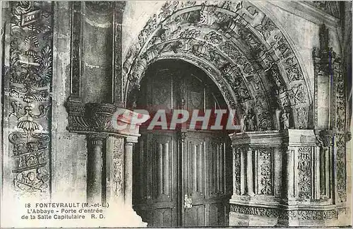 Cartes postales 18 fontevrault (m et l) l abbaye porte d entree de la salle capitulaire