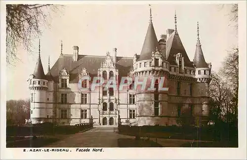 Cartes postales 2 azay le rideau facade nord