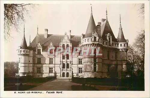 Cartes postales 2 azay le rideau facade nord