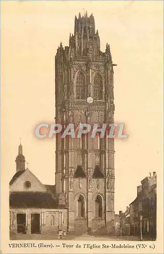 Cartes postales Verneuil (eure) tour de l eglise ste madeleine (vx s)