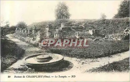 Cartes postales 80 ruines de champlieu (oise) le temple
