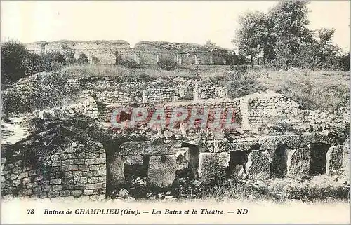Cartes postales 78 ruines de champlieu (oise) les bains et le theatre