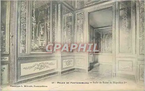 Cartes postales 37 palais de fontainebleau salle de bains de napoleon 1er