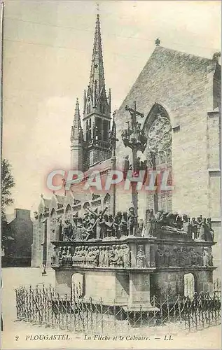 Ansichtskarte AK 2 plougastel la fleche et le calvaire