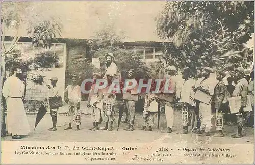 Ansichtskarte AK Missions des pp du saint esprit Guinee Francaise Depart des catechistes