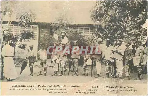 Cartes postales Missions des pp du saint esprit Guinee Francaise Depart des catechistes