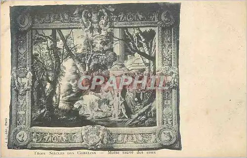 Cartes postales Trois siecles des gobelins moise sauve des eaux