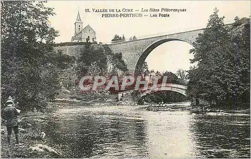 Cartes postales 12 vallee de la cure les sites pittoresque pierre perthuis les ponts