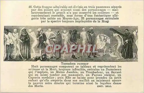 Cartes postales Troisieme panneau LA danse macabre