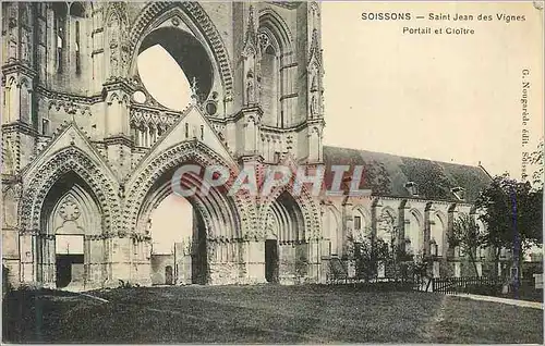 Cartes postales Soissons saint jean des vignes portail et cloitre
