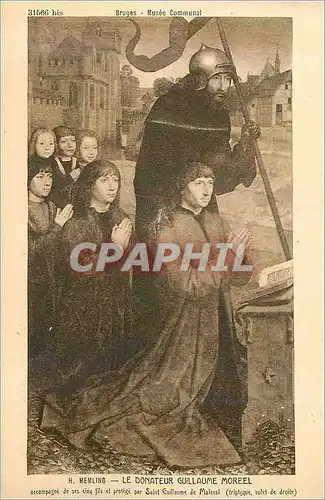Cartes postales 31566 bis bruges musee communal le donnateur guillaume moreel