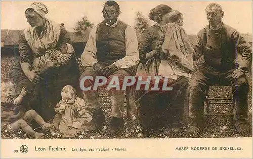 Cartes postales Leon frederic les ages des paysans maries musee moderne de bruxelles